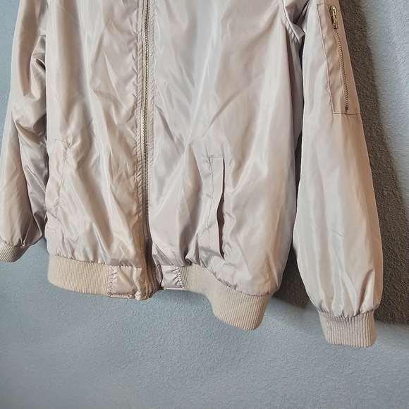 New Look‎ Womens Bomber Jacket Size 2X Beige Tan Neutral Casual - Picture 3 of 13